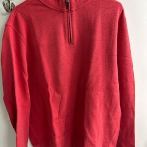 Tasso Elba Men's Zip Up Sweater in Bold Red